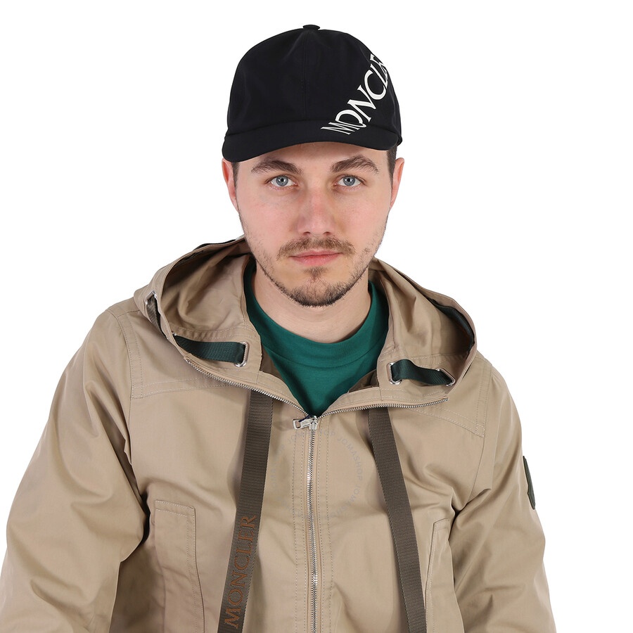 Moncler Men's Black Diagonal Logo-Print Baseball Cap, Size One Size - 2