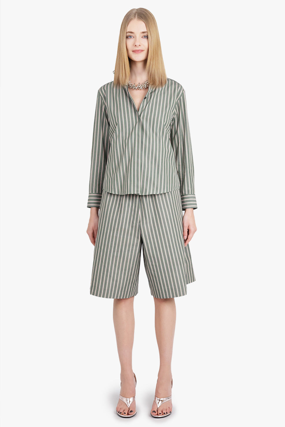 POMY STRIPE LONG LENGTH SHORT | PISTACHIO/PINK - 5
