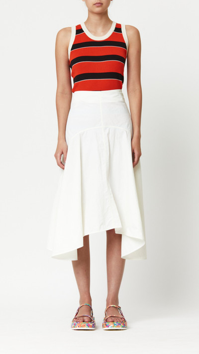 Plan C Asymmetrical White Midi Skirt outlook