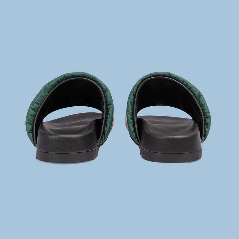 GUCCI Men's padded Web slide sandal outlook