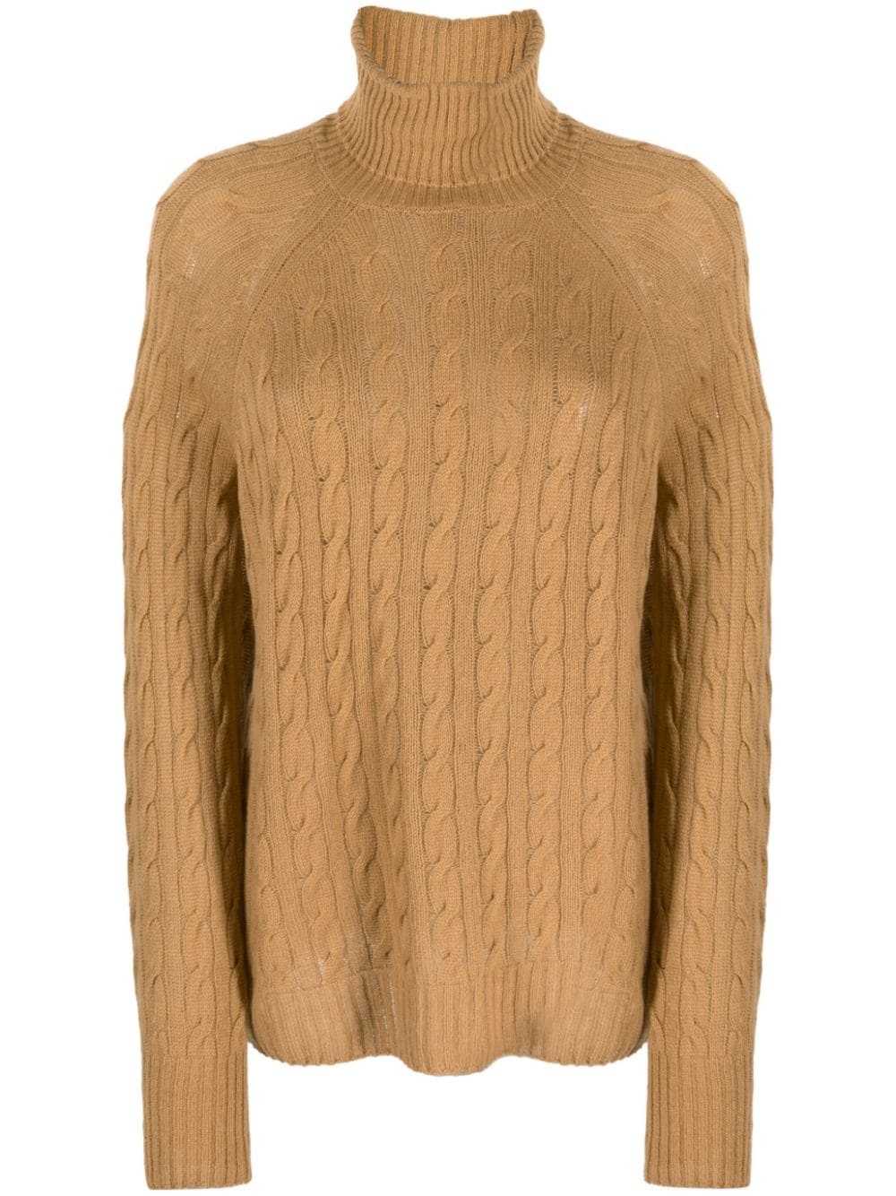 cable-knit roll-neck jumper - 1