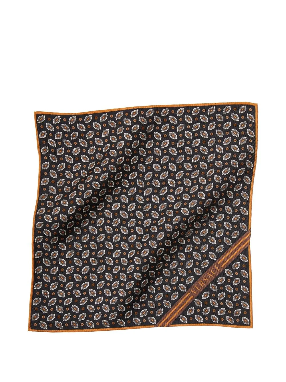 printed silk twill pocket square - 1