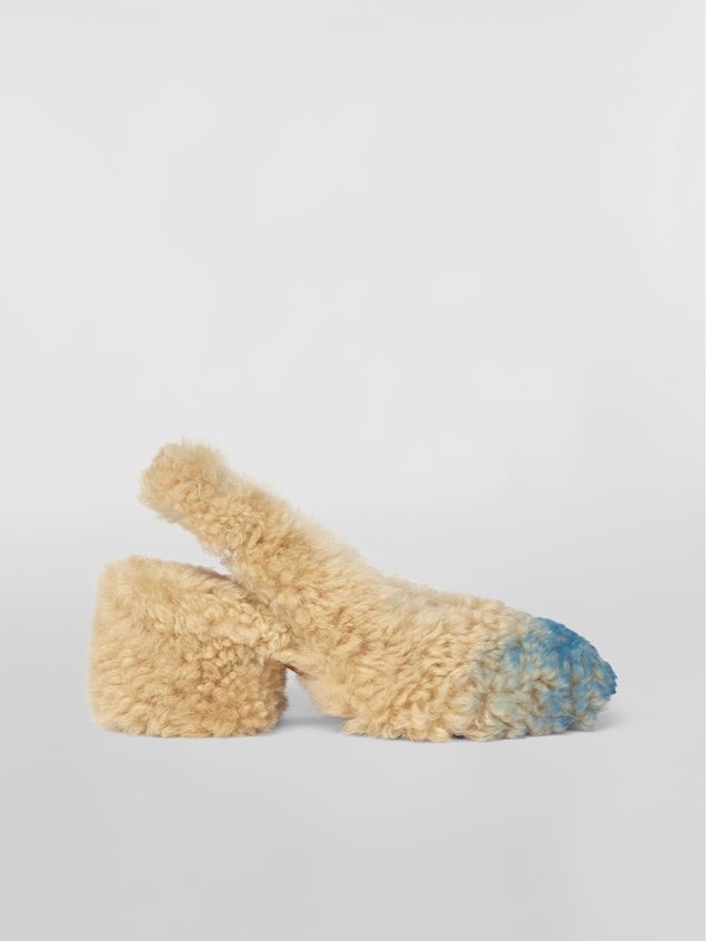 SHEEPSKIN PUMP WITH SQUARE COLOURFUL SPRAY CAPTOE - 1