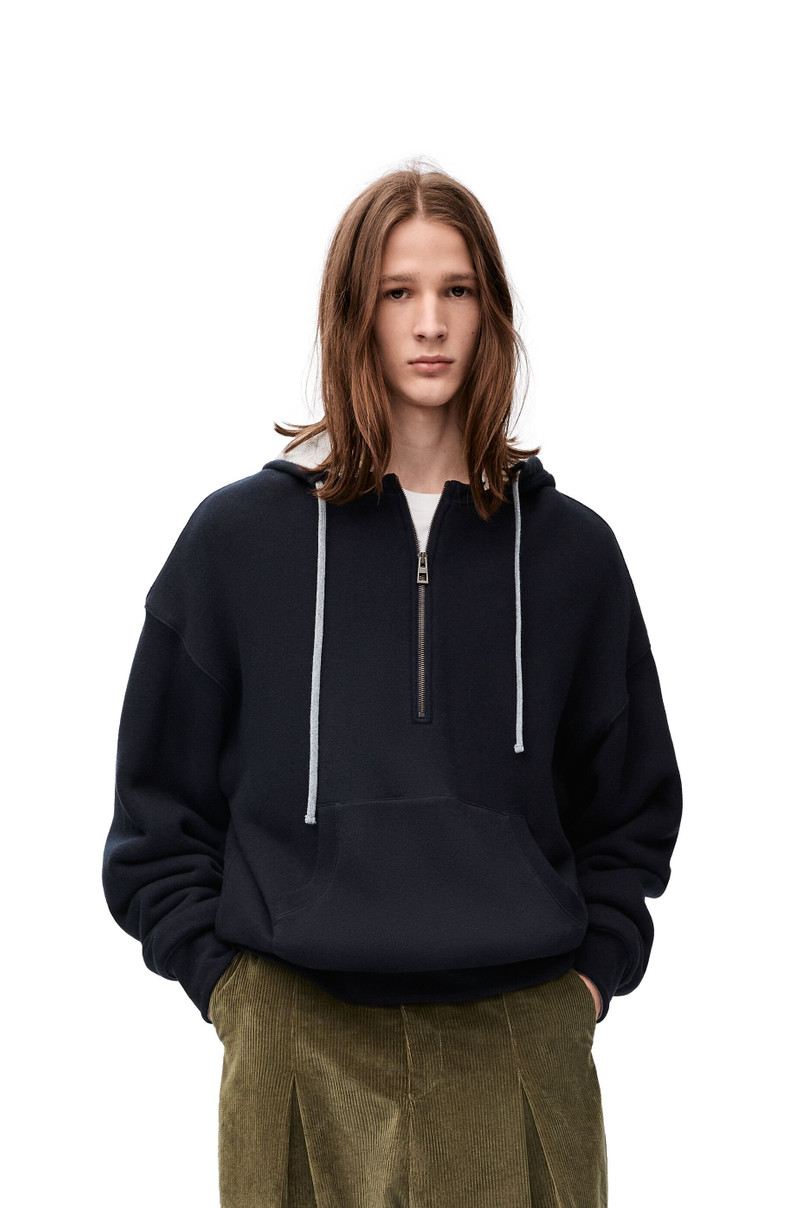Zip-up hoodie in cotton and cashmere 3