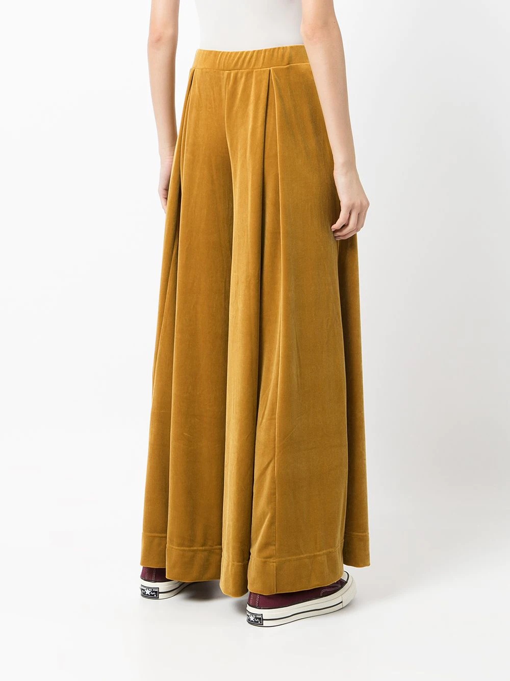 full-length velvet palazzo pants - 4