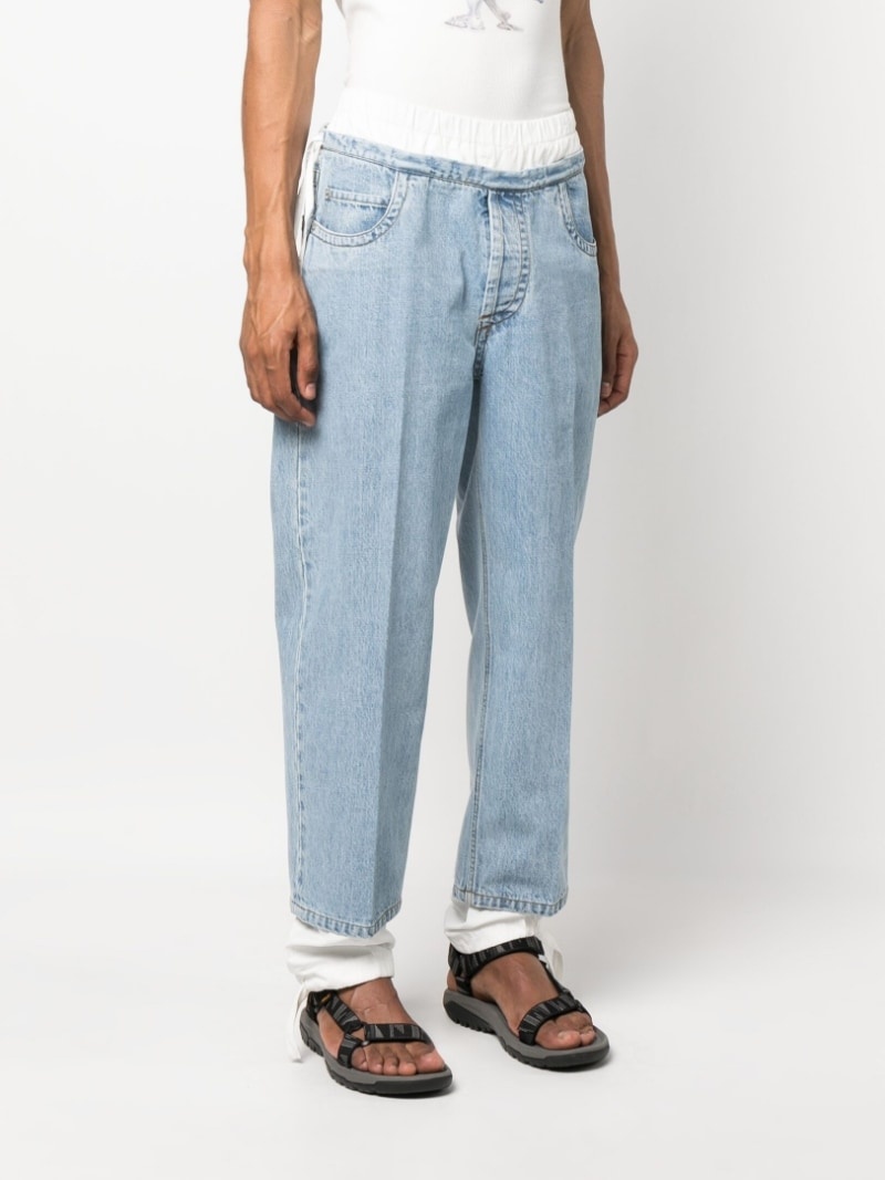metal-eyelet loose-fit jeans - 3