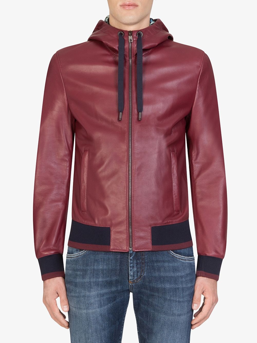 hooded lambskin jacket - 3