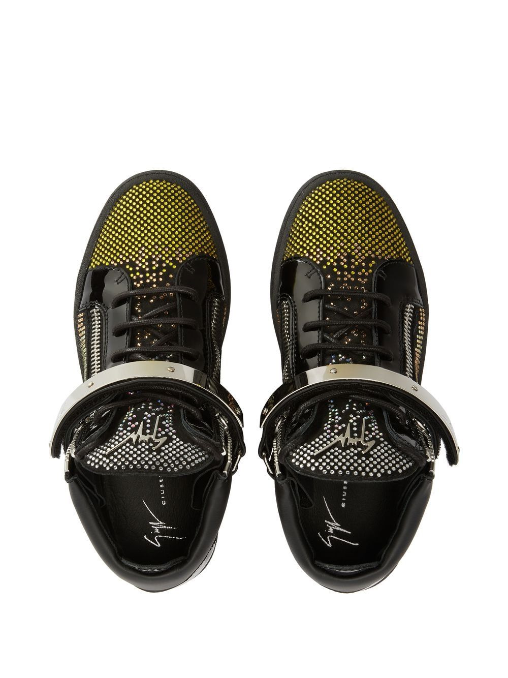 rhinestone-embellished mid-top trainers - 4