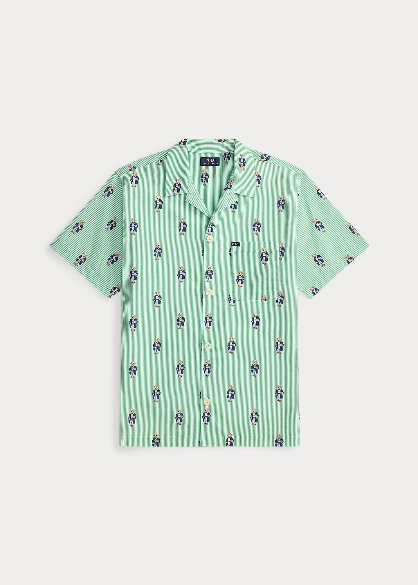 Polo Bear Striped Pajama Shirt - 1