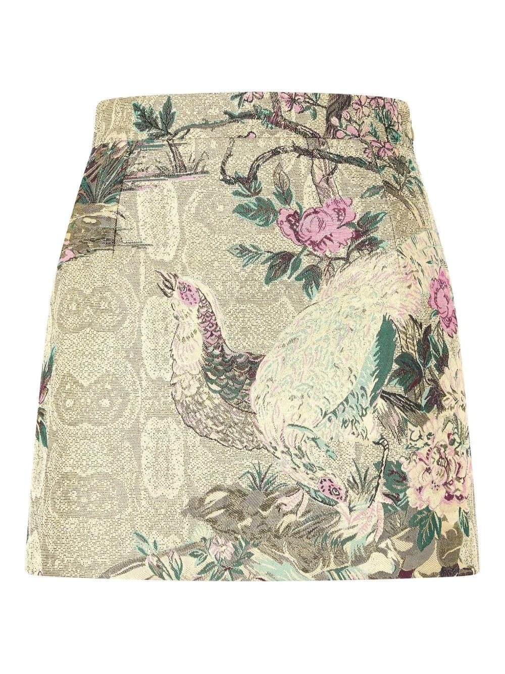 floral-motif mini skirt - 1
