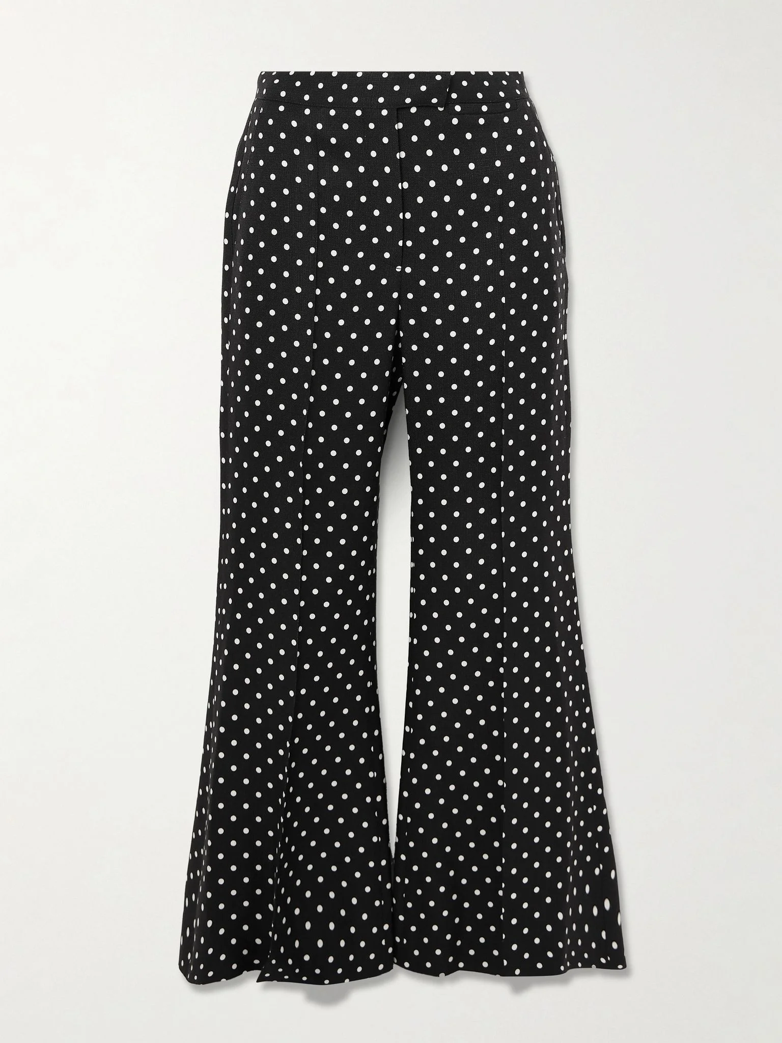 Polka-dot grain de poudre flared pants Black - 1