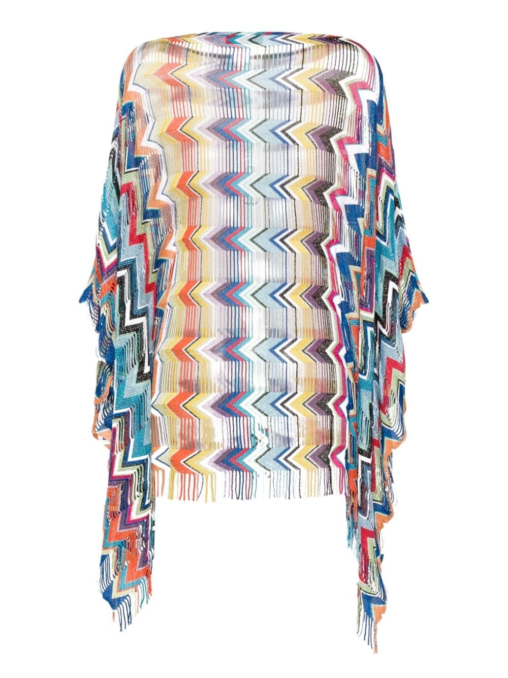 zigzag-pattern fringed kaftan - 2