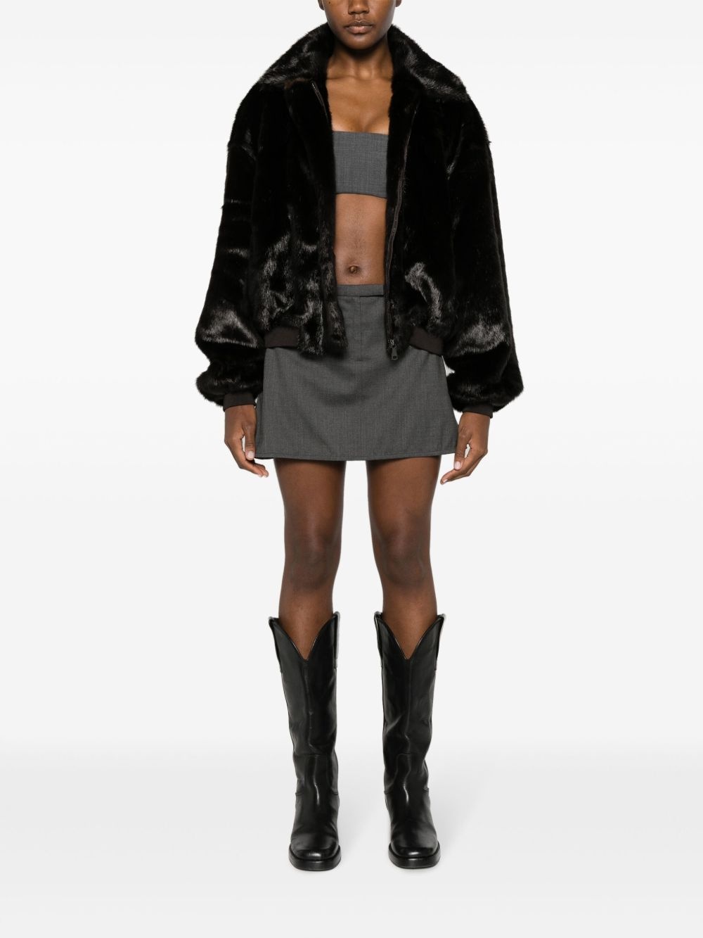 logo-appliqué trapeze miniskirt - 2