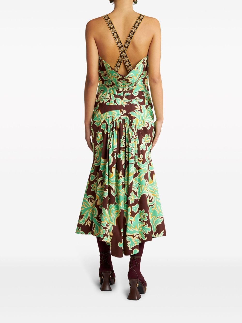 paisley-print sleeveless midi dress - 3