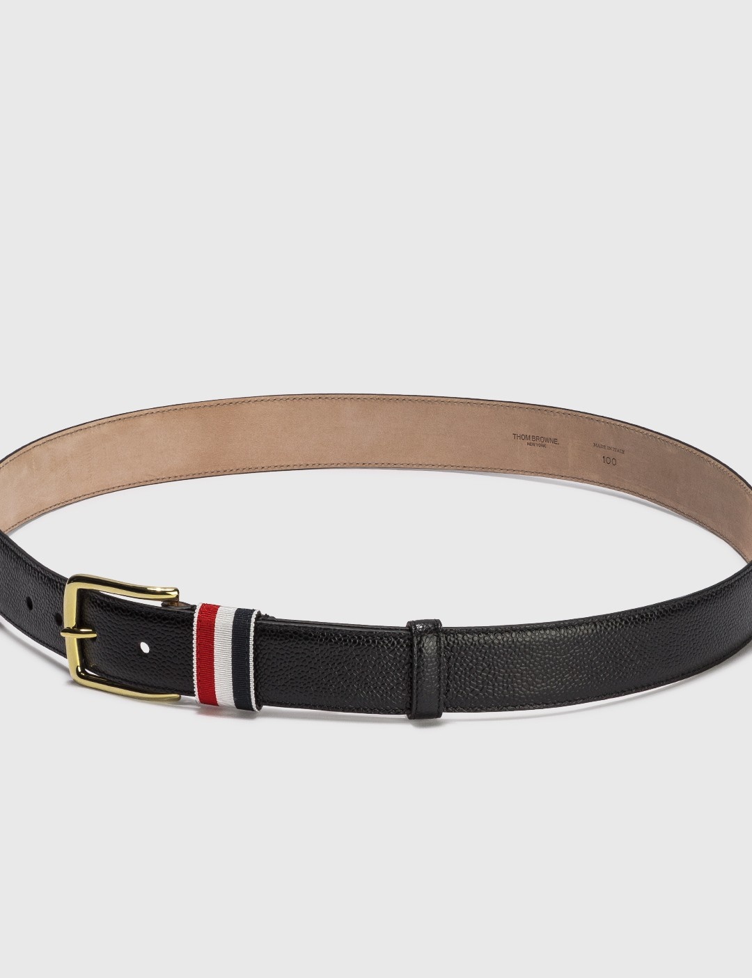 PEBBLED LEATHER BELT - 4