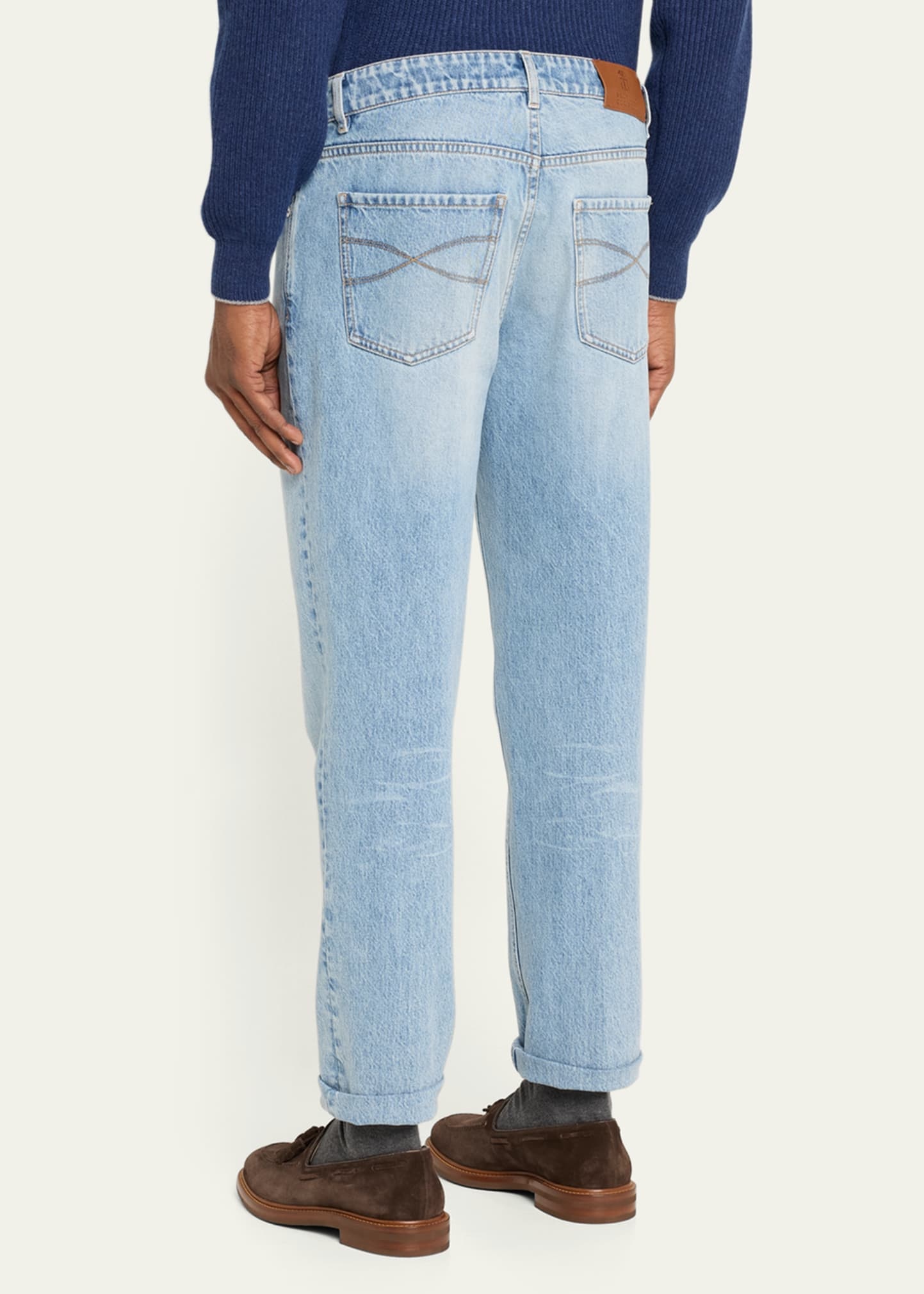 Men's Slim Light-Wash Denim Jeans - 3