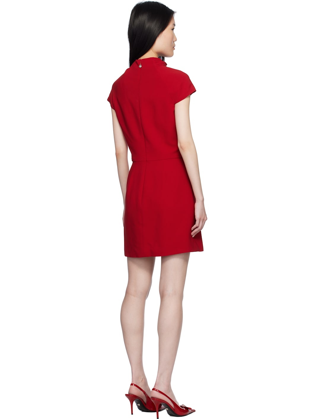 Red Viscose Mix Cady Minidress - 3