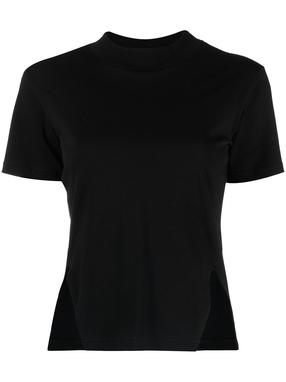 side-slit cotton T-shirt - 1