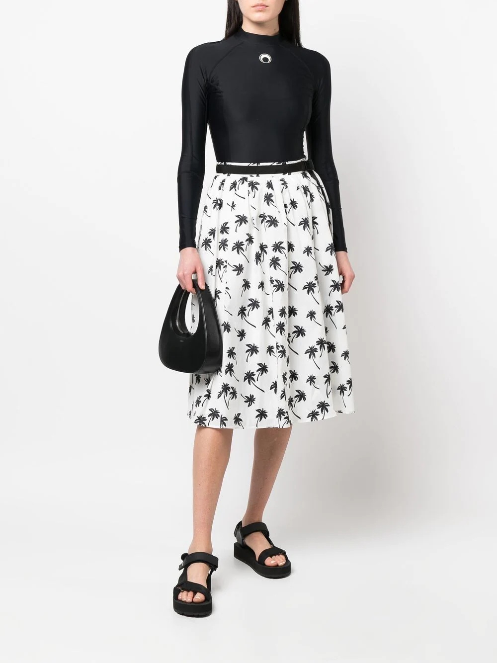 palm tree-print midi skirt - 2