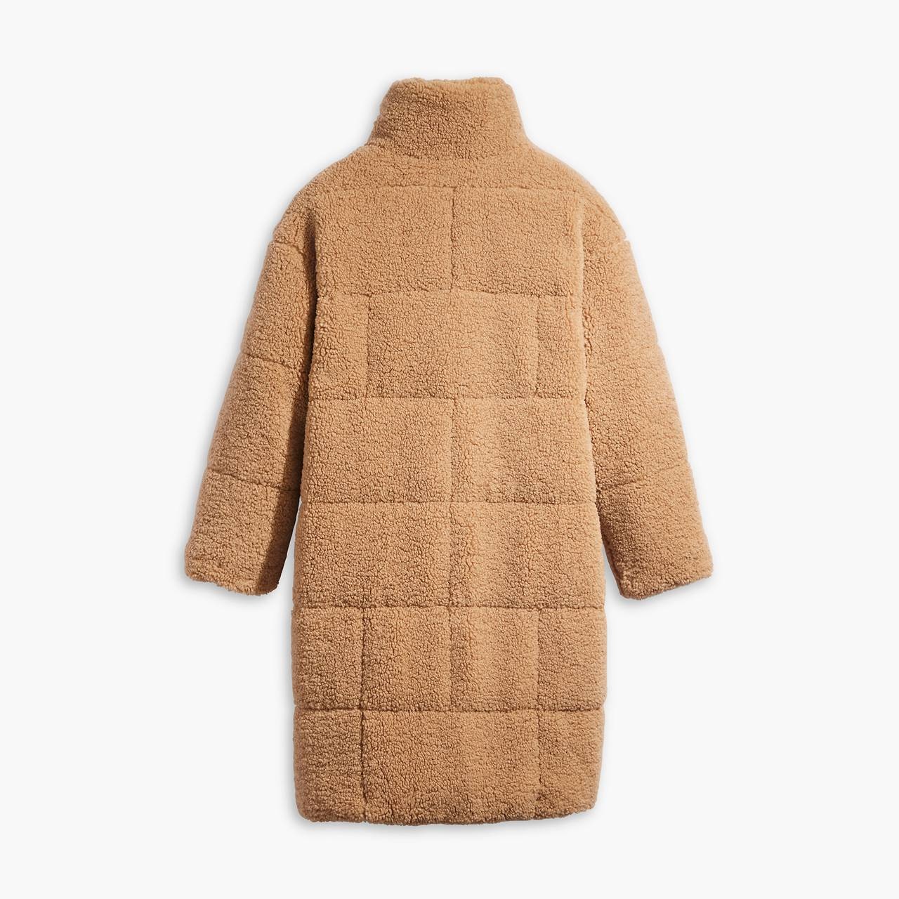 QUILTED SHERPA FULL LENGTH TEDDY COAT - 4