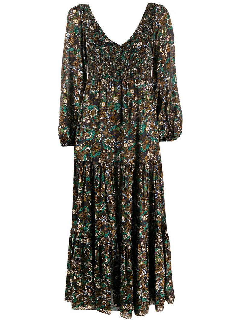 Lottie Klimt Wave-print tiered dress 1