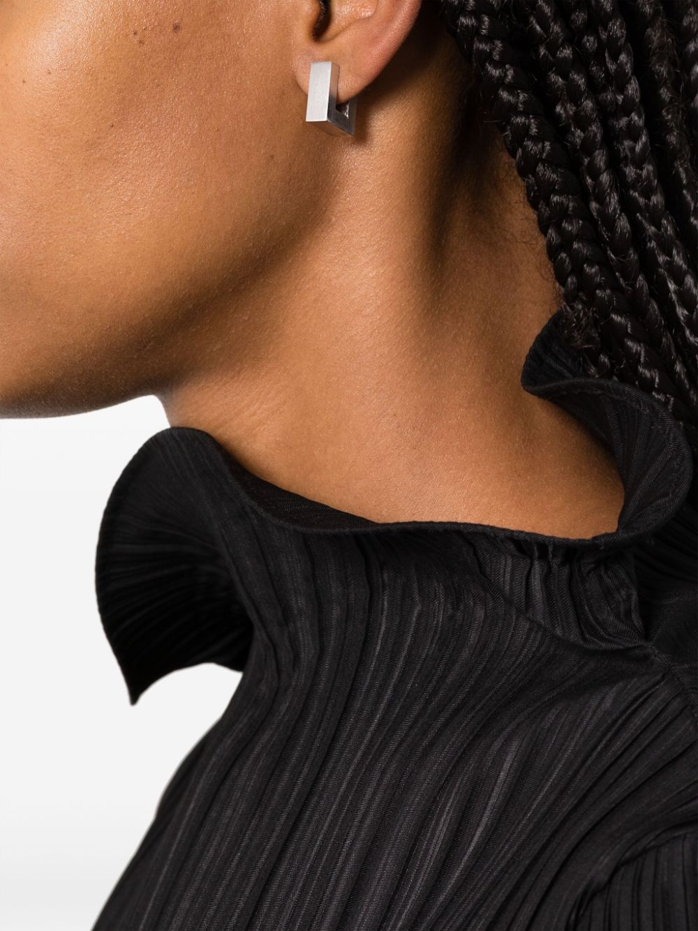 small Satin square hoop earrings - 2