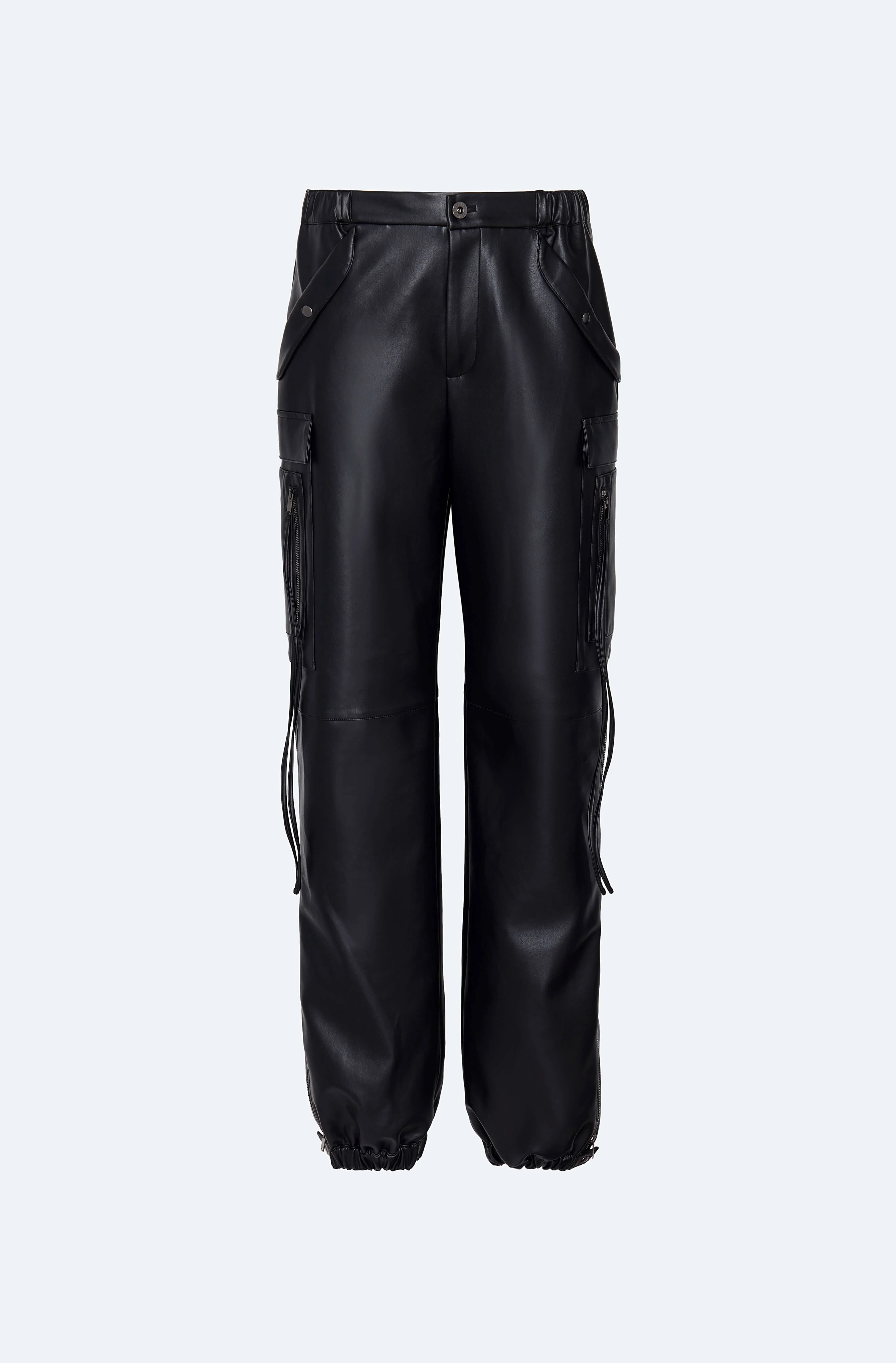 Faux Leather Utility Jogger Pant - 1