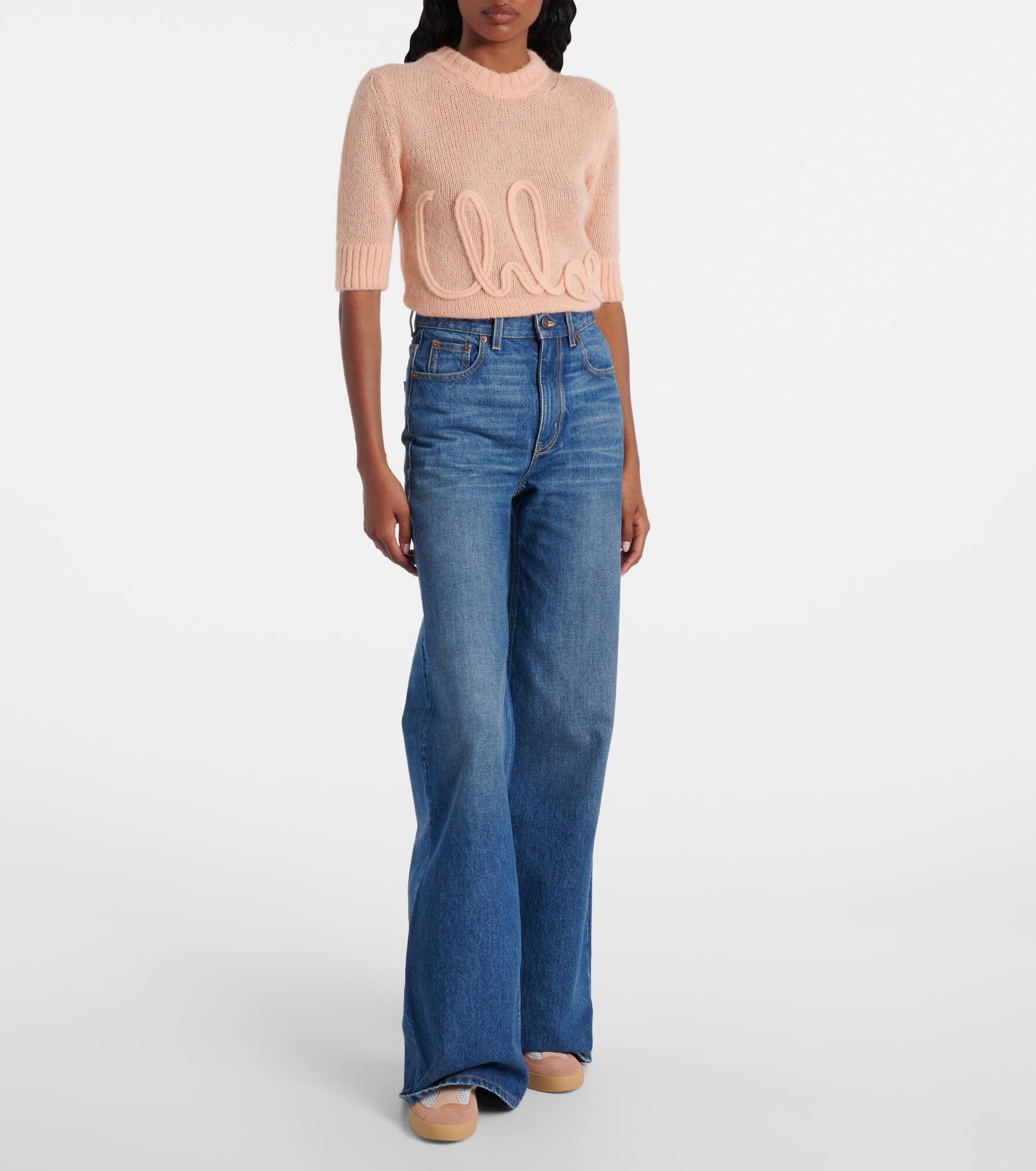 Chloé Kick leather-trimmed sneakers - 3