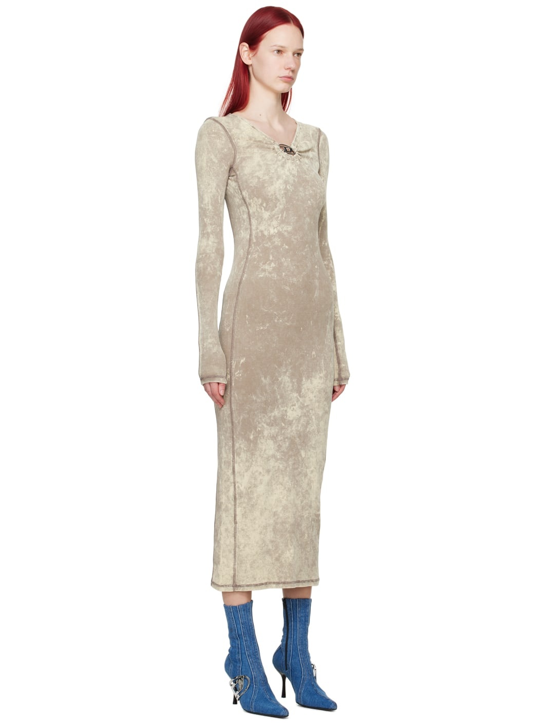 Beige D-Critic Midi Dress - 2