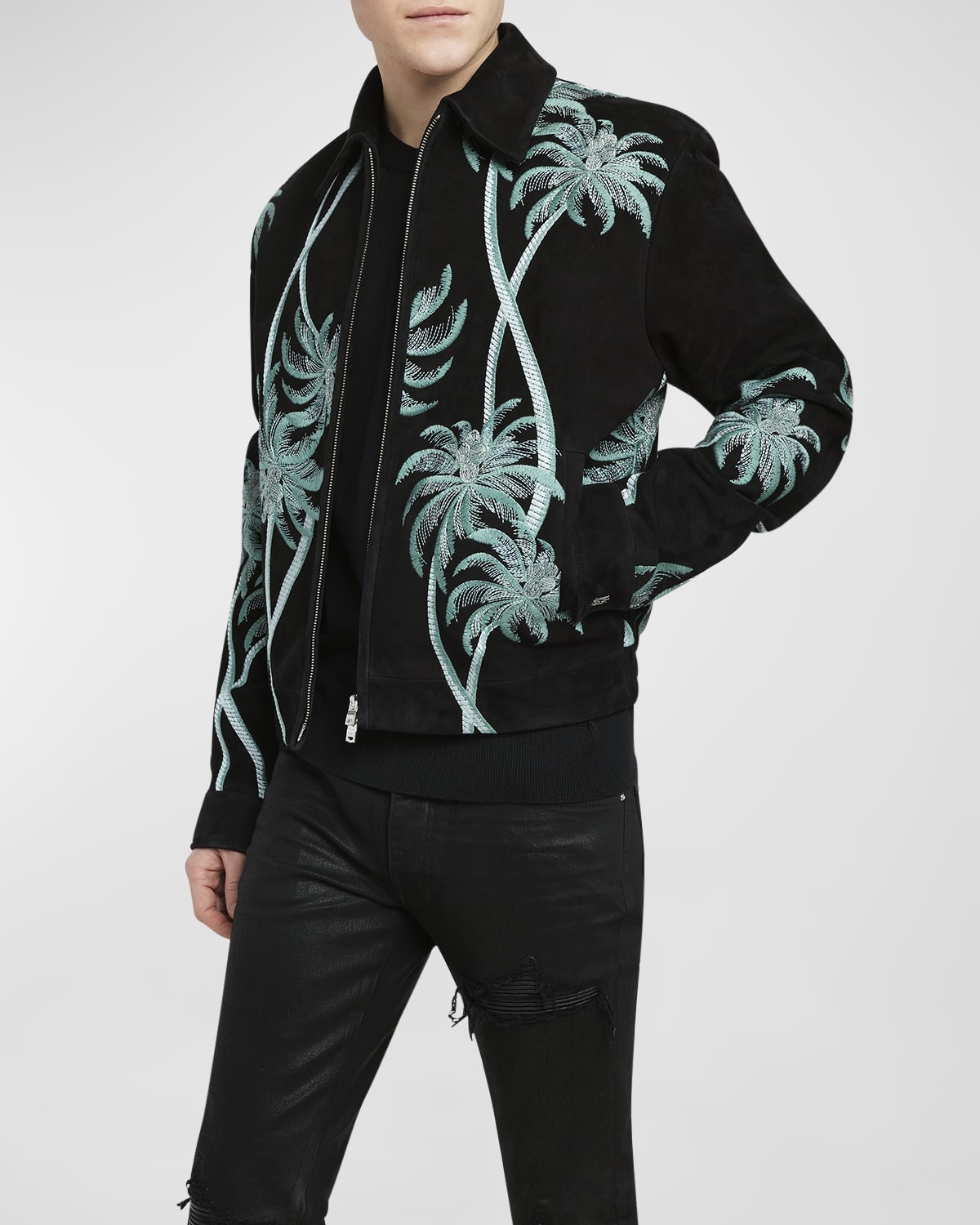 Men's Suede Palm Blouson Jacket - 6