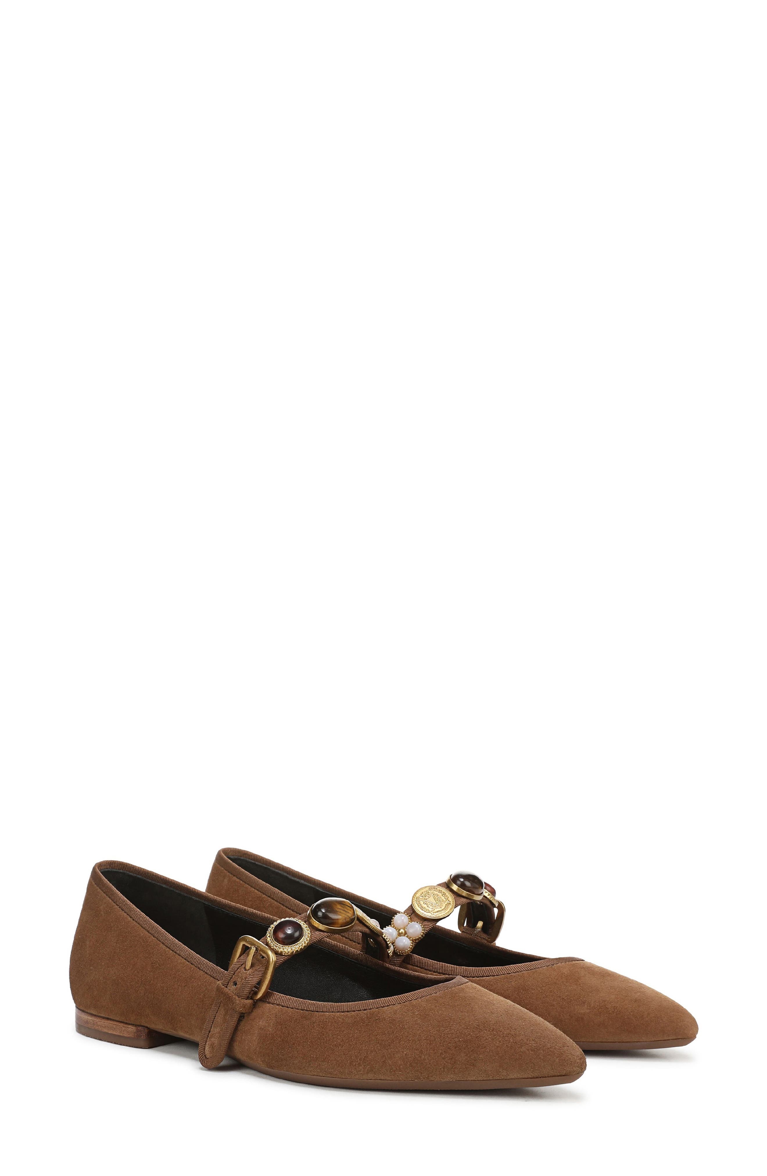 Veronica Beard Selene Charms Pointed Toe Flat in Espresso at Nordstrom - 9
