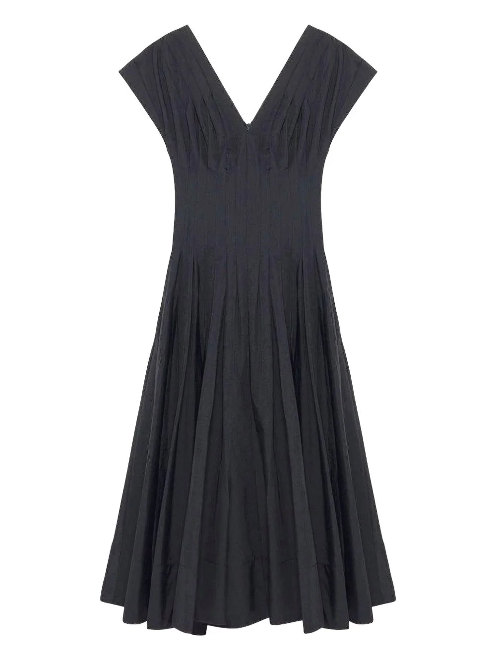 pleated V-neck dress - 1