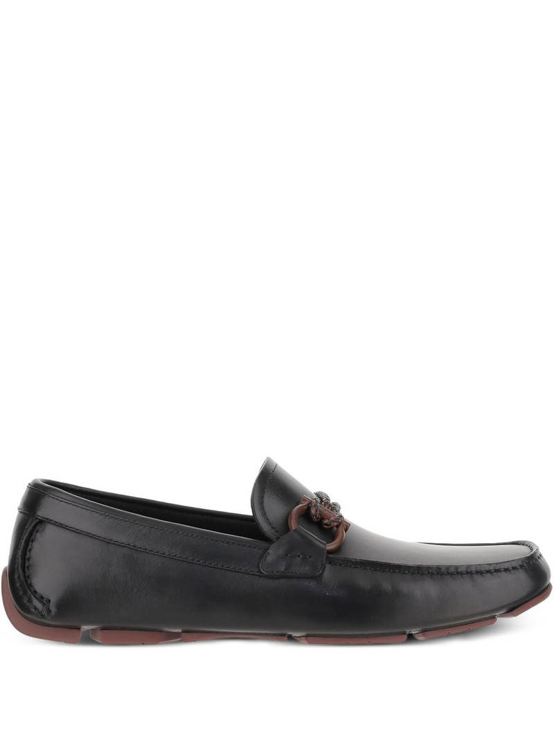 Gancini-detail leather loafers 1