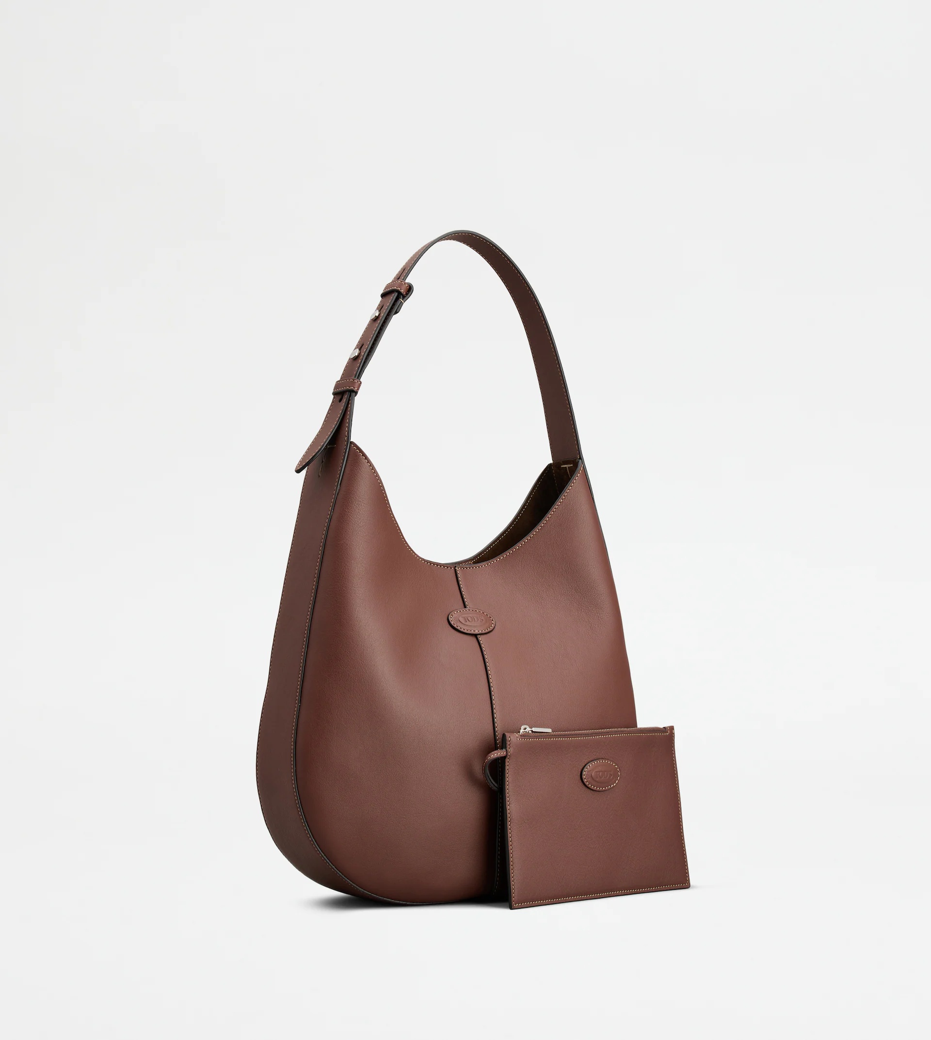 TOD'S DI BAG HOBO IN LEATHER SMALL - BROWN - 5