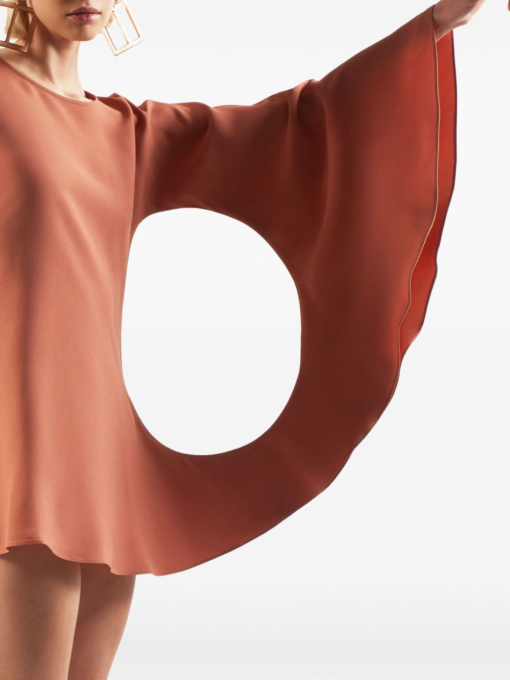 cut-out bell-sleeve mini dress - 5