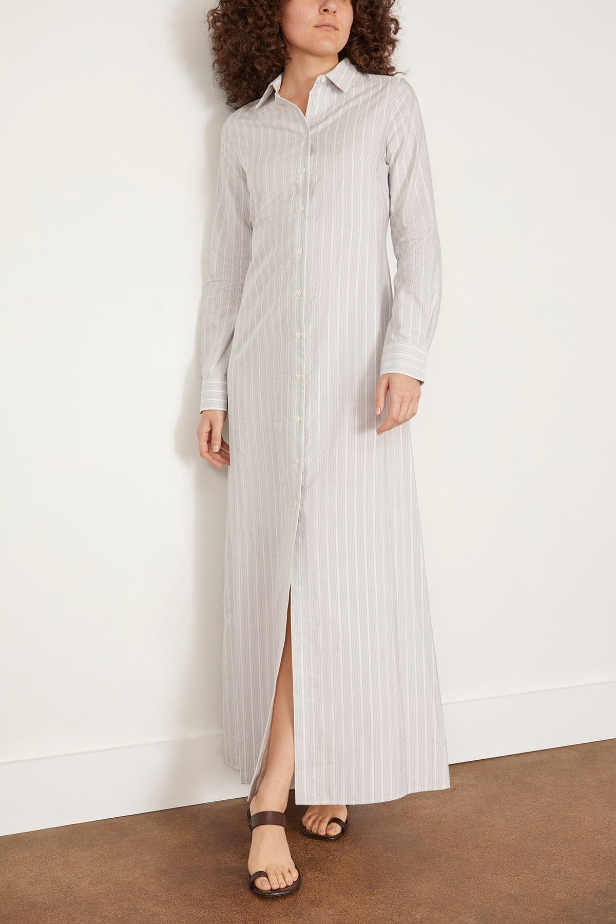 Ramona Dress in Striped Blue Cream - 3