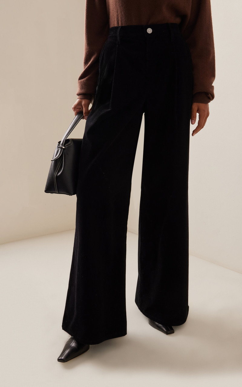 Corduroy Wide-Leg Pants black 3