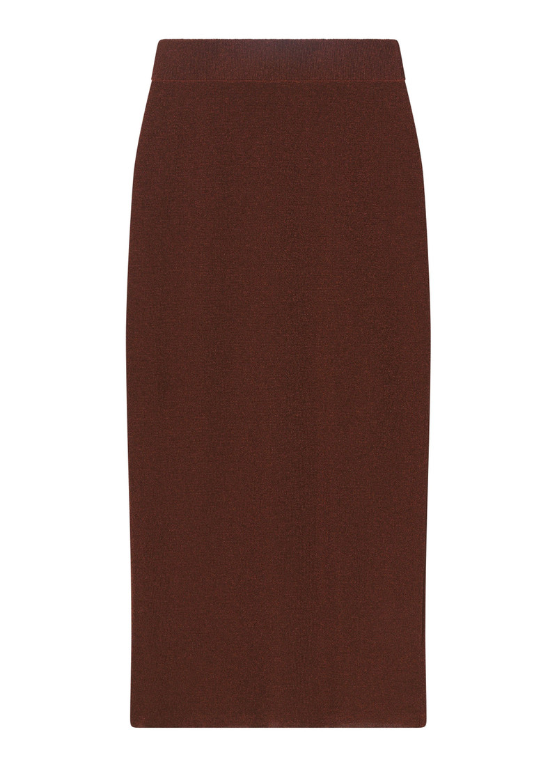 Clover Metallic Knit Midi Skirt 1
