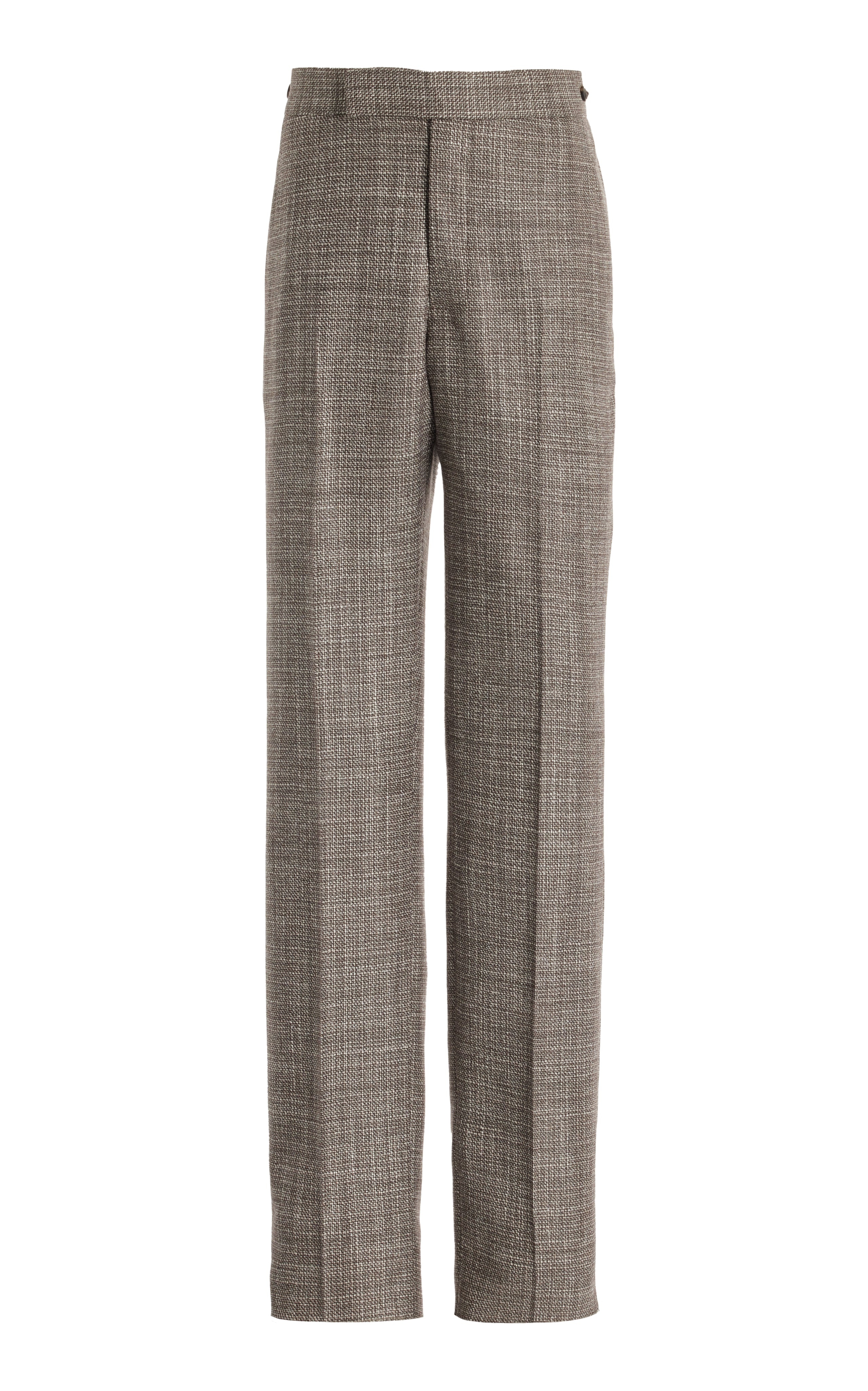Sebastian Pant in Chocolate Virgin Wool Tweed - 1