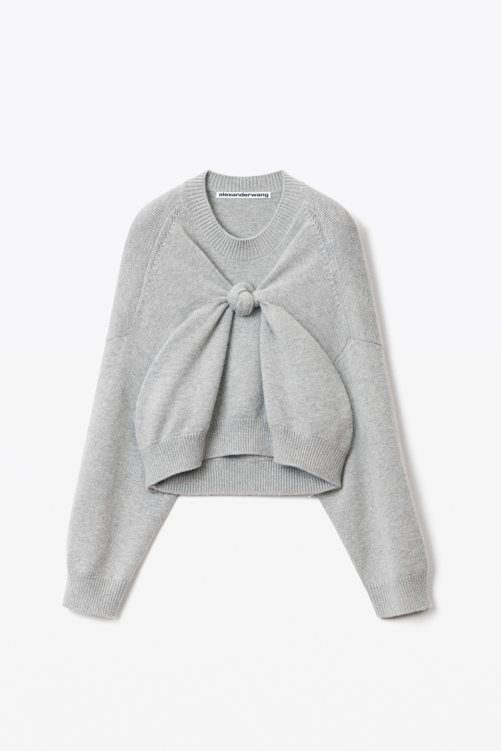 FRONT KNOT PULLOVER IN CASHMERE WOOL - 1