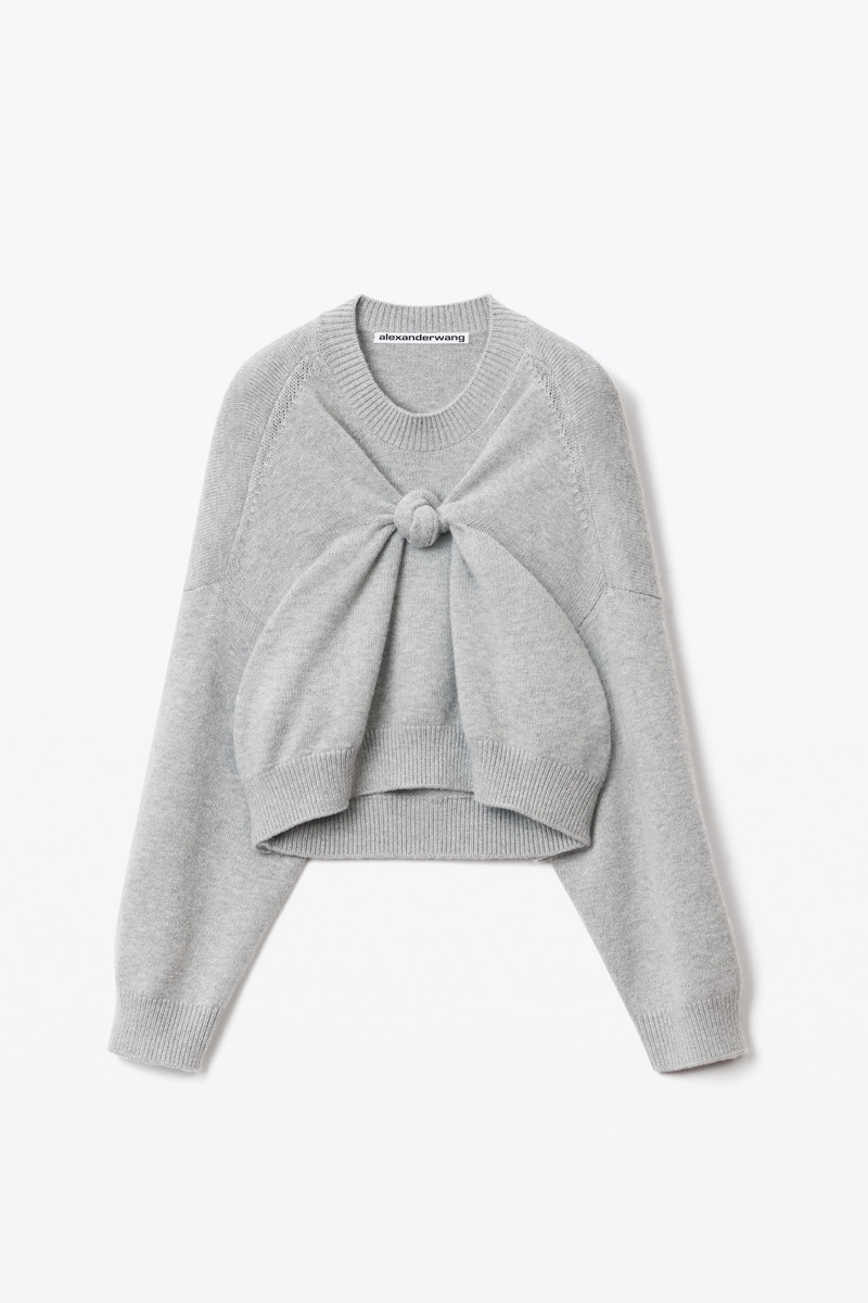 FRONT KNOT PULLOVER IN CASHMERE WOOL 1