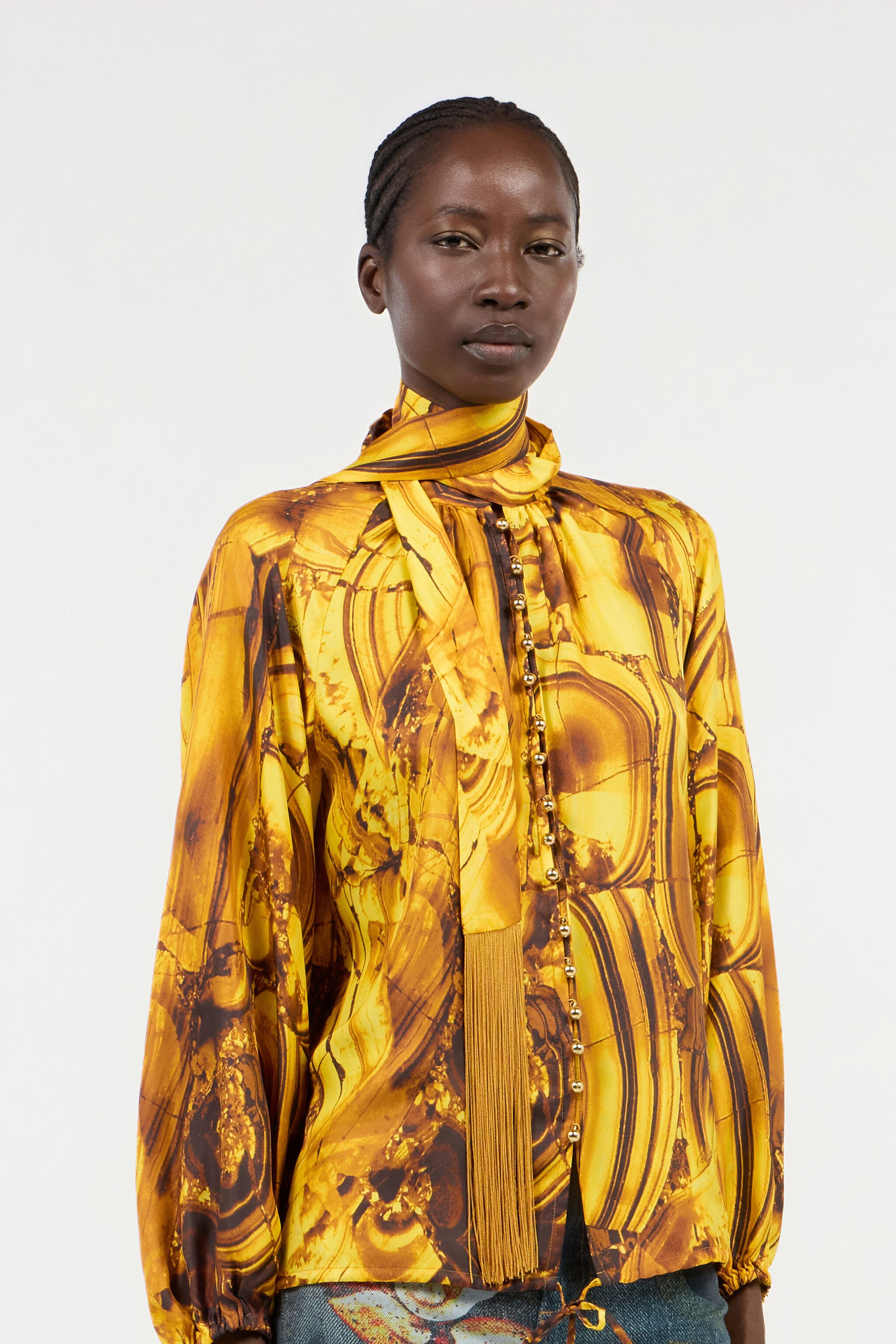 Tigereye Print Silk Shirt - 3