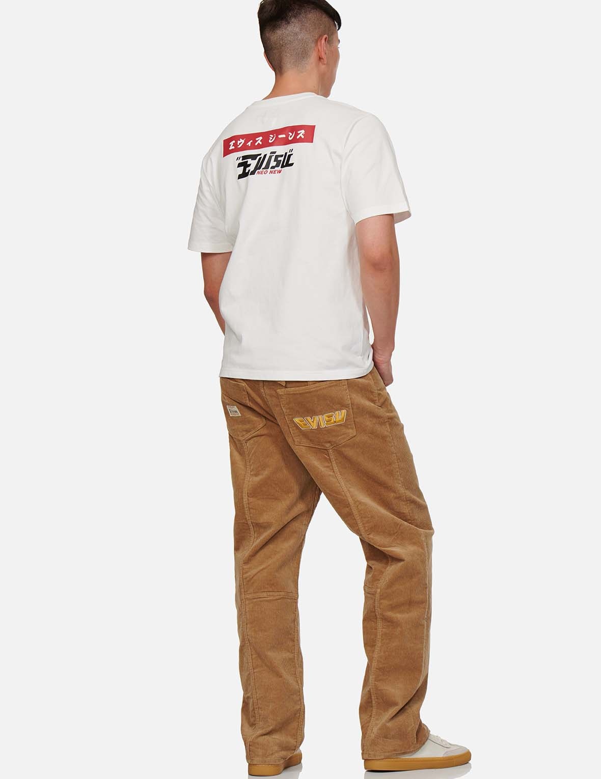 LOGO EMBROIDERED DROP-CROTCH CORDUROY PANTS - 5