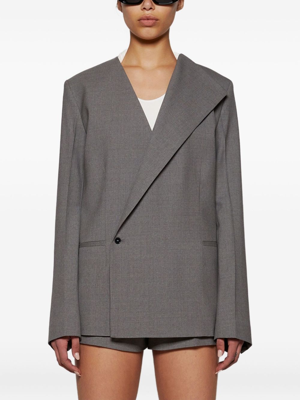 asymmetric-lapel blazer - 3