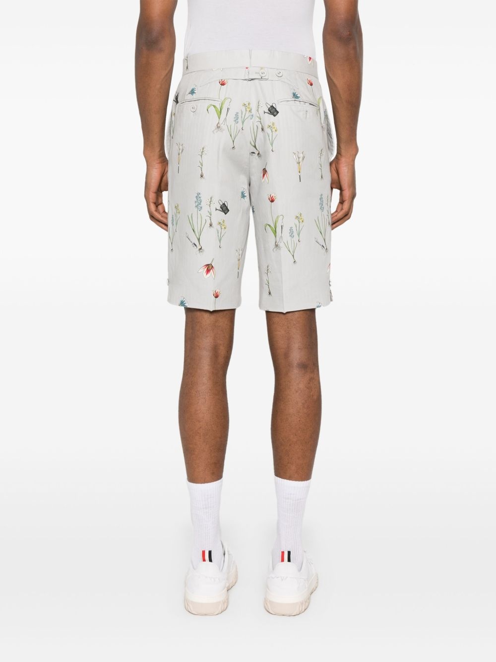 floral-print straight-leg shorts - 4