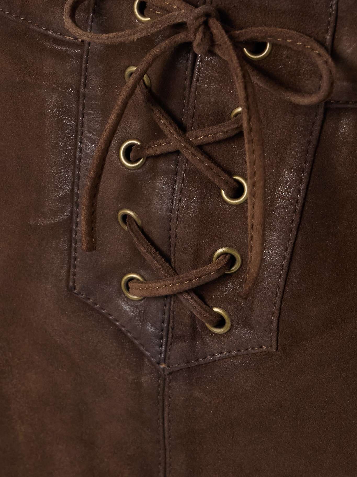 Vanel lace-up suede shorts Chocolate - 6