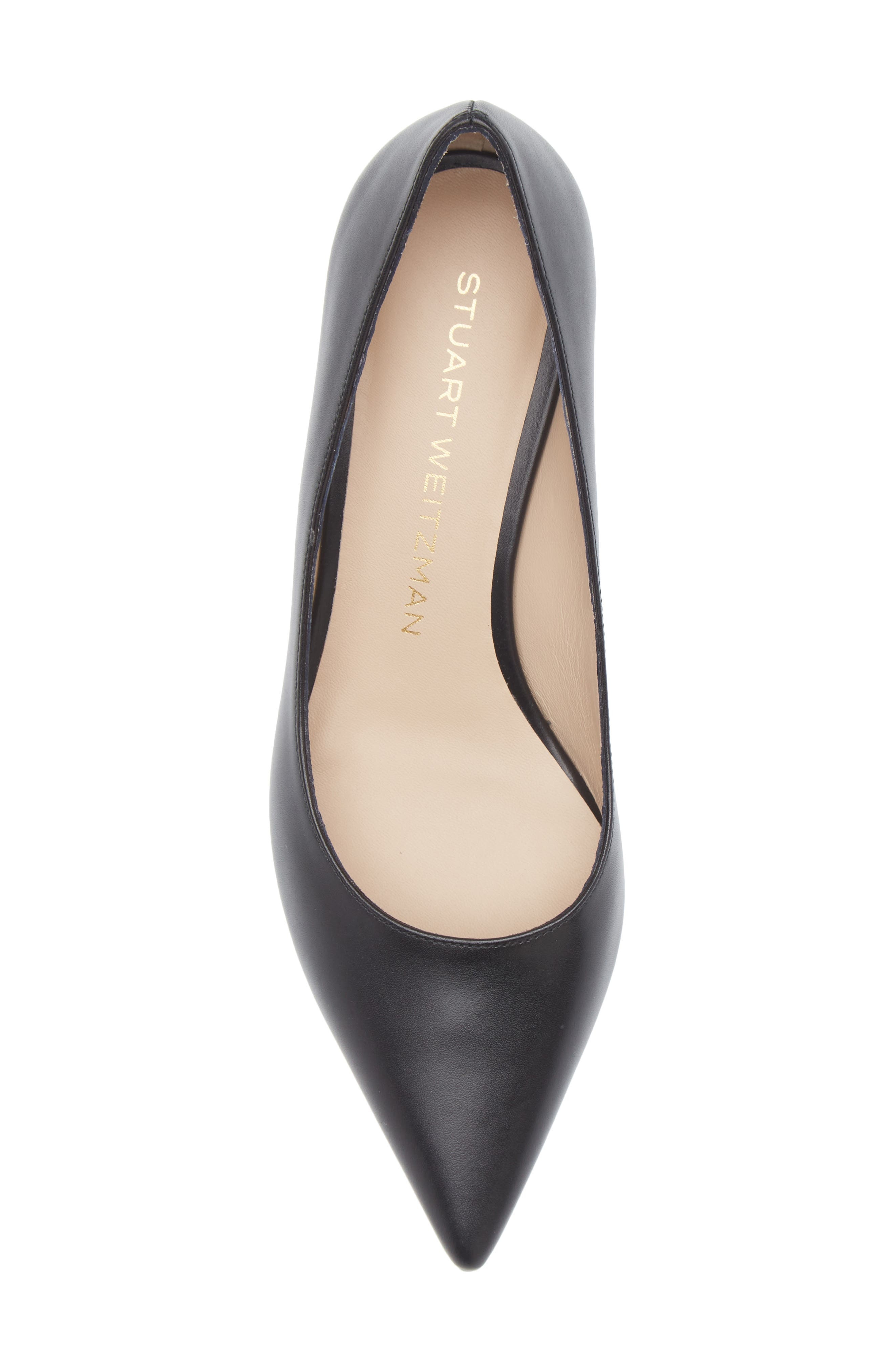 Stuart Weitzman Stuart Power 50 Block Heel Pump in Black Smooth Calf at Nordstrom - 5