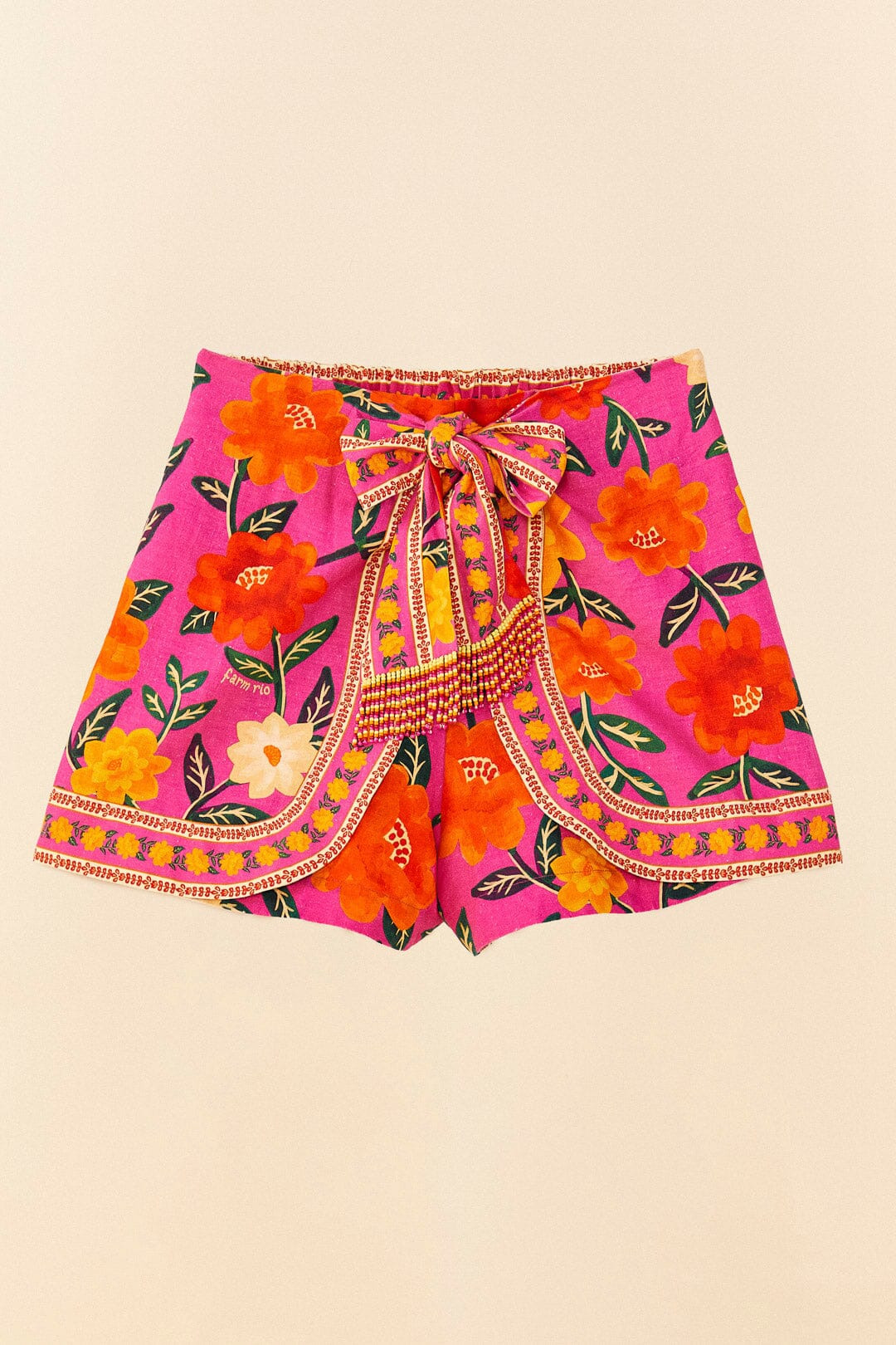Pink Flower Tapestry Shorts - 5