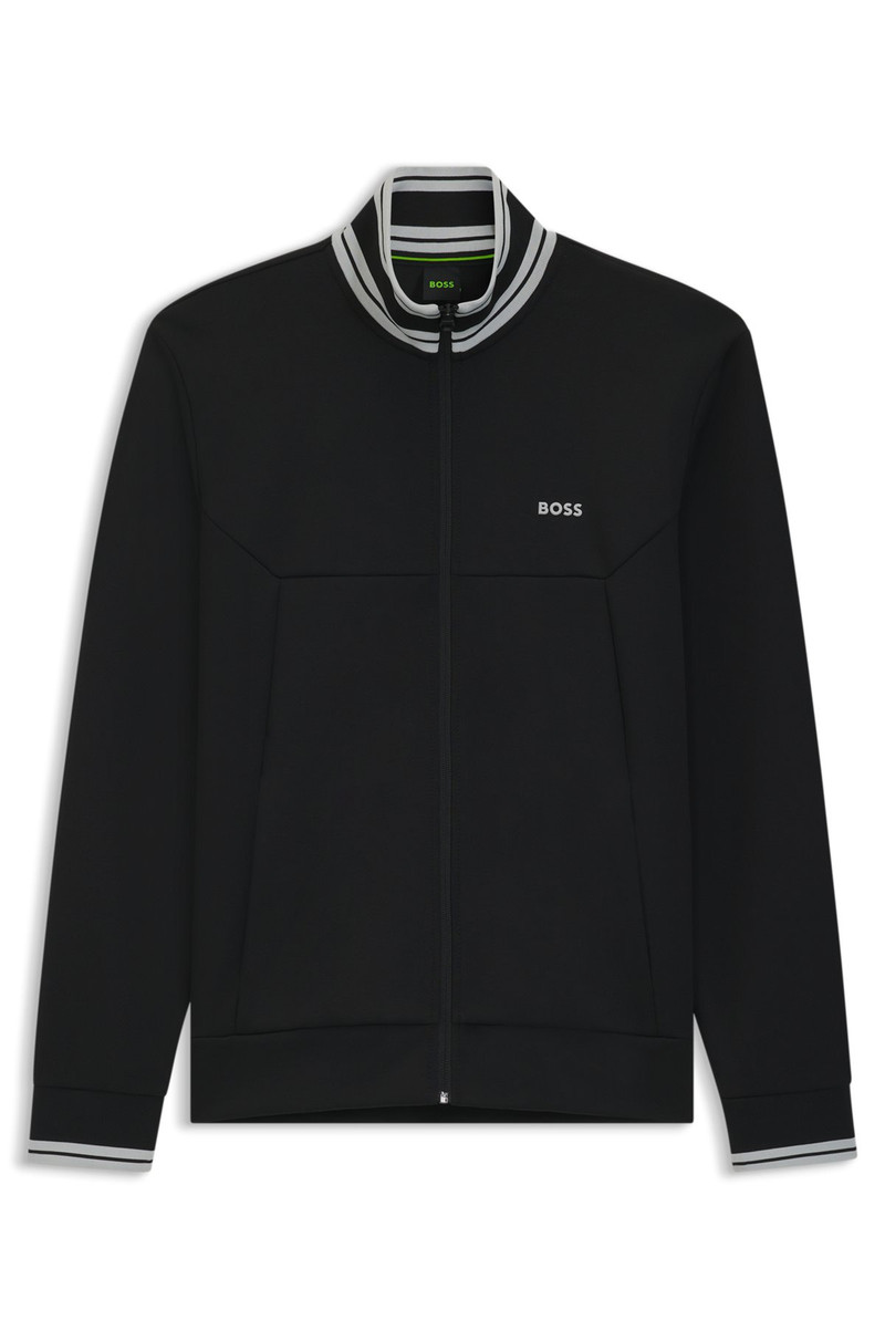 ZIP-UP SWEATSHIRT WITH STRIPED TRIMS 1