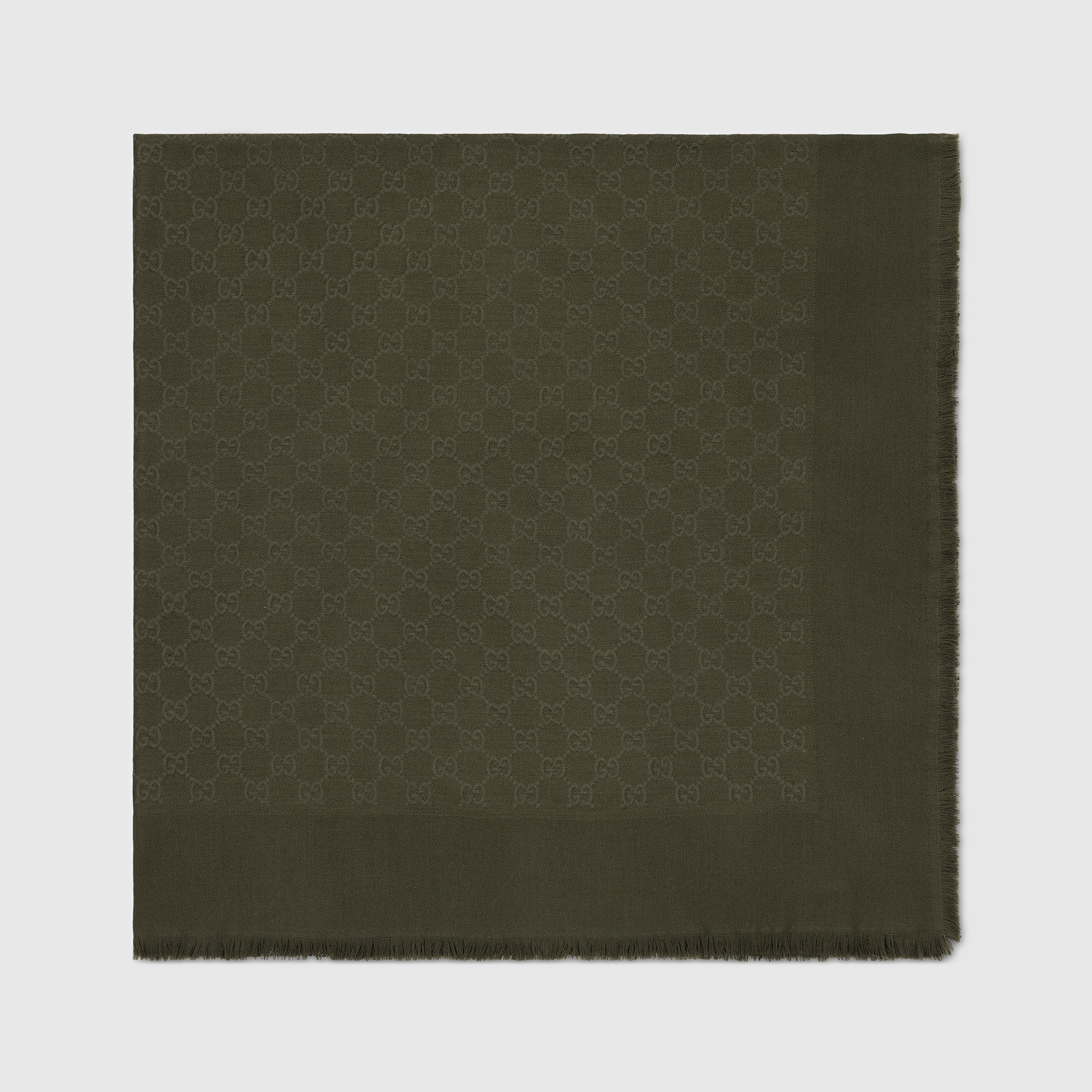 GG wool and silk jacquard shawl - 2